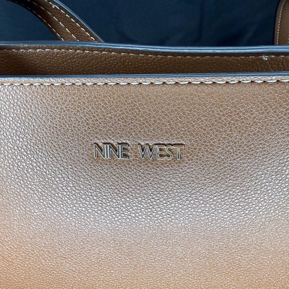 Nine West Cognac Two-Tone Tote with Tassel Charm - Picture 2 of 4